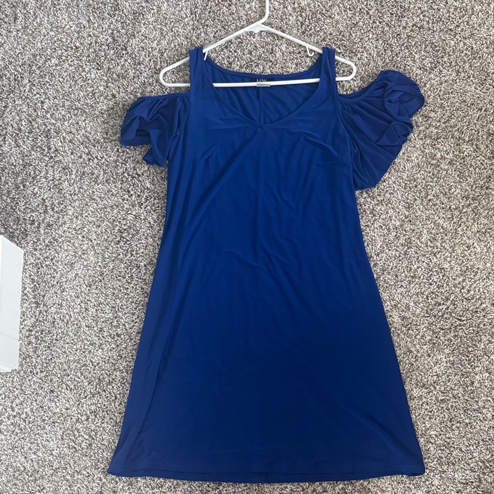 MSK Royal Blue Cold-Shoulder Dress